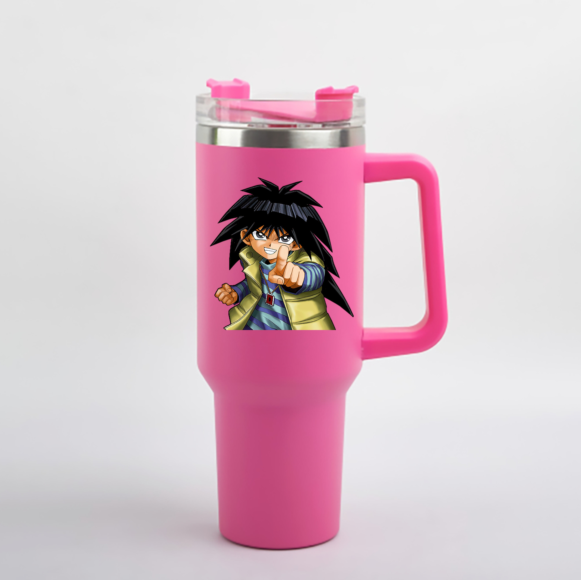 （画像用） 遊☆戯☆王 Yu-Gi-Oh! 1200mL車用タンブラー - クリスタルステッカー（プラスチックストロー付き）